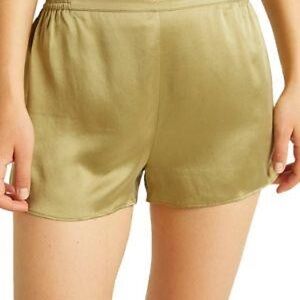Ginia Burnt Olive Washable Silk Shorts